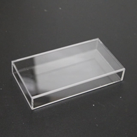 Boîte acrylique personnalisée de petite taille, mallette de rangement transparente en lucite, boîte en plastique de haute qualité avec couvercle coulissant