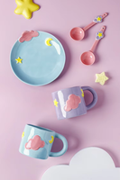Tasse nuage à café en céramique avec cuillère tasse 3D en forme de gâteau avec logo