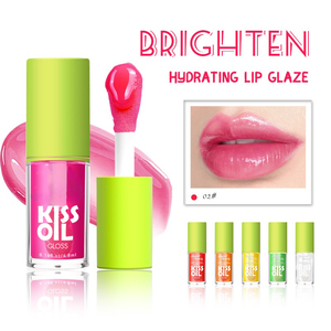 Venta al por mayor de alta calidad, brillo de labios vegano, cuidado profesional, maquillaje líquido transparente, cepillo grande, Etiqueta Privada, aceite de beso de fruta, resistente al agua - Product Image 6