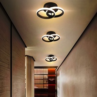 Plafonnier LED moderne pour chambre à coucher, villa, couloir, hôtel, salon, blanc, noir, 20W, caoutchouc souple, aluminium, éclairage élégant