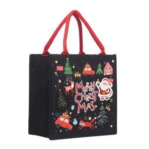 Sac fourre-tout en toile personnalisé de Noël, de haute qualité, robuste, avec poignée solide et logo brodé - Product Image 3