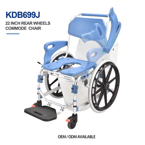 Silla <span class=keywords><strong>de</strong></span> Inodoro Portátil Reforzada con Ruedas Traseras <span class=keywords><strong>de</strong></span> 22 Pulgadas <span class=keywords><strong>para</strong></span> Cuidado en el Hogar, Rehabilitación y Equipo Médico <span class=keywords><strong>de</strong></span> Fábrica - Product Image 1