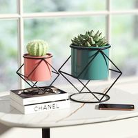 Grosir dari pabrik kami permen warna Mini dalam ruangan Pot bunga rak besi Pot bunga penanam rumah taman dekorasi bentuk desain