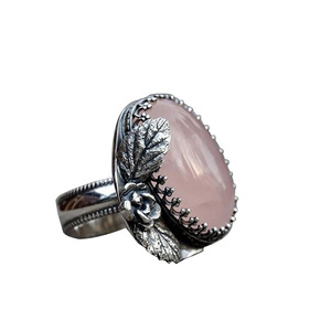 Anello Vintage con Incisioni Floreali e Foglie per Donne, Elegante Stile Botanico, Gioielli alla Moda - Product Image 4