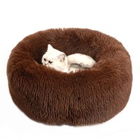 Coussin pour animaux de compagnie en peluche doux beignet chien lit lavable apaisant canapé Camas Para Perros grand luxe personnalisé chat chien lit pour animaux de compagnie