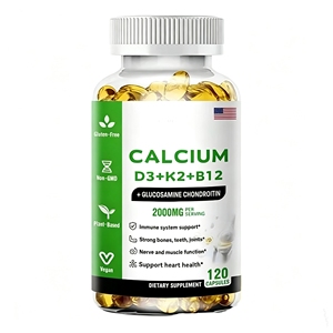 Capsules de carbonate de calcium de haute pureté et de vitamines D3, K2, B12 pour la santé osseuse des adultes et l'amélioration de la densité osseuse - Product Image 2