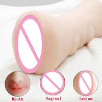 YAQU Masturbador Masculino de Doble Cabeza y Doble Uso, Peso Neto 580g, TPE Realista, Simulador de Vagina y Boca, Pocket Pussy