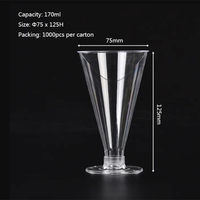 Gobelets en plastique de 170 ml, contenants à dessert en plastique, gobelets à dessert transparents, gobelets à pudding en plastique