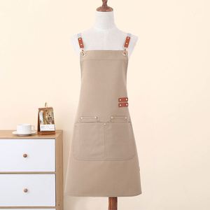 Wholesale Custom Logo Canvas Sleeveless Apron for Home Kitchen Cooking Nail Art <b>Coffee</b> Milk Tea Personalized Logo <b>Printing</b> Apron - Product Image 4