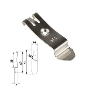 Trava de fixação niquelada de aço de 14mm, clipe de montagem em trilho com rosca m4 para divisor de tv