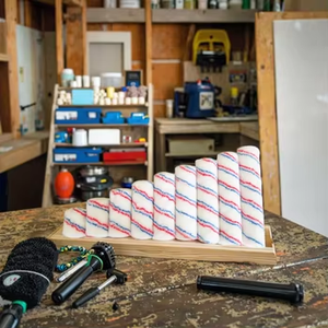 Mini pennello a <span class=keywords><strong>rullo</strong></span> in poliestere personalizzabile da 4 pollici per la pittura ad angolo da parete a casa-strumenti OEM - Product Image 3