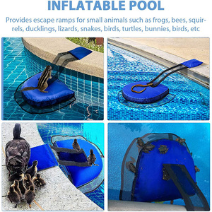 Filet de protection rectangulaire bleu réutilisable en PVC pour la sécurité des grenouilles et des amphibiens dans les piscines - Product Image 4