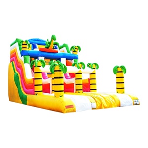 Toboggan gonflable commercial à thème dinosaures et palmiers pour la <span class=keywords><strong>location</strong></span> de fêtes d'enfants - Product Image 4
