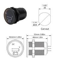 12V CE Pengukur Tegangan LED Tahan Air Satu Fasa untuk Mobil, Catu Daya DC, Layar Digital, Kapal Laut, Pembacaan Akurat dan Jelas