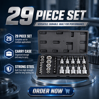 Jeu de douilles étoiles 29 pièces en acier CR-V, kit de clés à douilles Torx pour réparation automobile, outils manuels pour le retrait de vis
