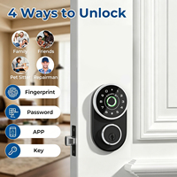 Cerradura Inteligente para Puerta de Dormitorio con Huella Digital y Contraseña, Sin Llave, de Alta Calidad y Personalizable, con Sistema Tuya