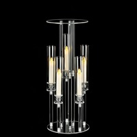 Chandeliers en acrylique transparent, décorations de table de mariage, vases à fleurs en cristal, accessoires décoratifs