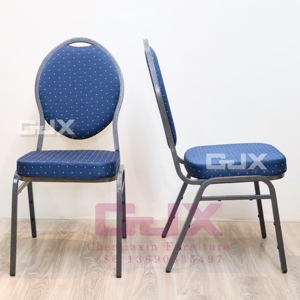 Venta al por mayor de muebles de hotel apilables, restaurante, marco de metal redondo azul, mesas y sillas de salón para banquetes de boda para eventos de fiesta - Product Image 5