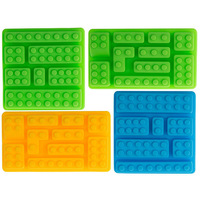 Juego de cubitos de hielo y bandeja para hornear de silicona Lego Brick de 8 piezas para helado casero y hornear herramientas perfectas para hacer helados