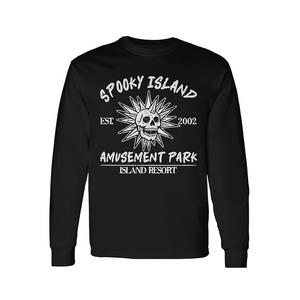 Camiseta de manga larga con estampado de calavera de Halloween retro de Spooky Island, estilo años 90, para Summerween, parque de atracciones, resort en la isla - Product Image 2