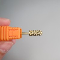 Fraise en carbure de tungstène dorée 3/32'' pour manucure et pédicure électrique, embout de sécurité rond pour perceuse à ongles 4xc