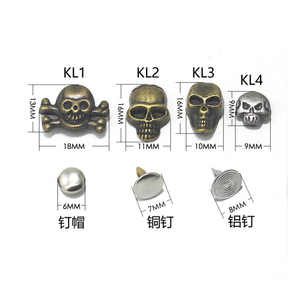 Cổ 3D kim loại chéo xương sọ nút Kẽm hợp kim <span class=keywords><strong>jeans</strong></span> nút cho quần áo denim áo khoác áo sơ mi Vòng đeo tay trang trí - Product Image 2