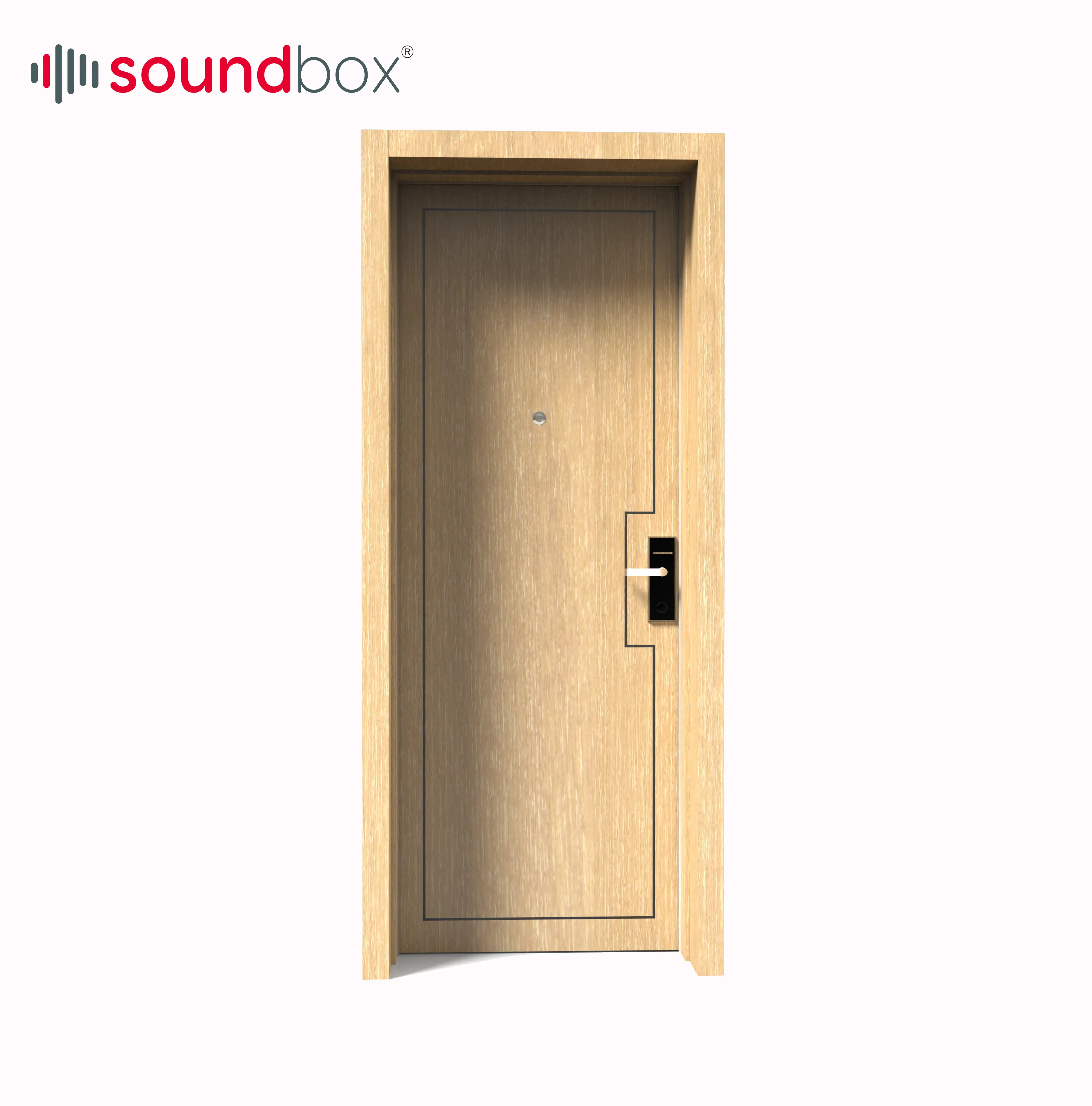 Pintu interior hotel komposit kayu sarang lebah aluminium, pintu sensor Kamar Kedap Suara/