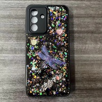 Étui de téléphone PC avec paillettes papillon pour Samsung A57 A37 A27 A18 A08, coque de téléphone TPU brillante pour TECNO Pop9 Spark50 Pova7 Spark30c
