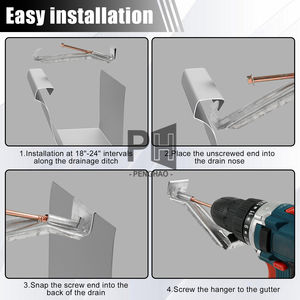 Cintres de <span class=keywords><strong>gouttière</strong></span> <span class=keywords><strong>en</strong></span> aluminium de 5 pouces avec vis pré-insérées, supports de <span class=keywords><strong>gouttière</strong></span> robustes pour réparer les gouttières affaissées - Product Image 5