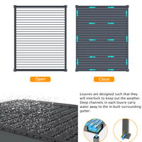 Pérgola Exterior Motorizada Impermeable de Aluminio con Recubrimiento en Polvo y Techo de Vidrio Deslizante Retráctil - Color y Tamaño Personalizables