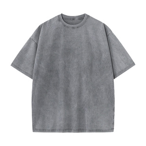 เสื้อยืดโอเวอร์ไซส์ทรงบ็อกซี่ ยูนิเซ็กส์ วินเทจ ล้างสีแบบแอซิดวอช ผ้าคอตตอนหนา 230GSM คอกลม ย้อมสีสำเร็จรูป - Product Image 2