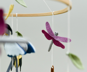 Bebé móvil animales neutros Pájaro vivero móvil Garza caña móvil - Product Image 4