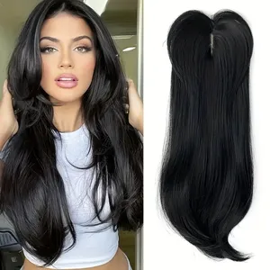 [Bloc de perruque lisse de 22 pouces] Élégant bloc de perruque synthétique lisse pour femme de 22 pouces, fibre haute température, brun clair à noir - Product Image 2