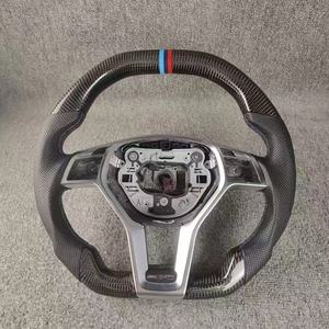 Volant en cuir et fibre de carbone <span class=keywords><strong>Mercedes</strong></span> Benz Classe A, Classe C, Classe E pour modèles AMG W205/W204/W218/W207/C63/A45 W212 - Product Image 3