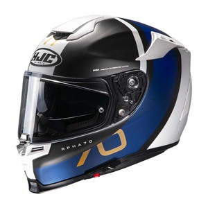 Casco Integrale Hjc Rpha 70 Blu Nero Bianco in Fibra Composita per Moto Taglia L - Product Image 1