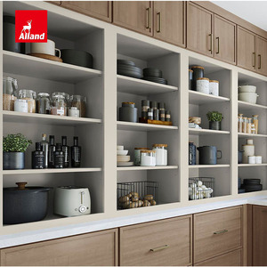 Allandgroup Armadietto da Cucina Personalizzato in Impiallacciatura di Acero e Mandorla, Verniciato Verde Salvia e Verde Harbor, <span class=keywords><strong>con</strong></span> Pannello a Doghe - Product Image 5