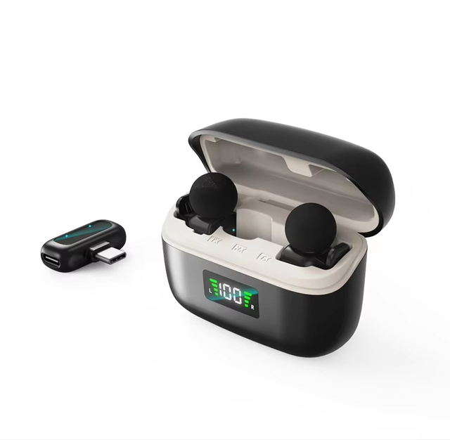 Mini8 Noise Cancelling Wireless Lavalier Microphone with Charging case for Live Streaming for Phones and PC Speakers