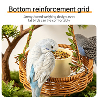 Nid suspendu en rotin pour oiseaux de compagnie, nid universel suspendu pour perroquets, jouets d'aménagement intérieur naturels