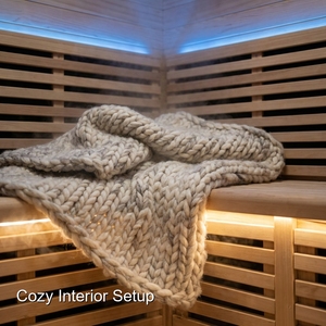 Sauna à baril en cèdre moderne pour 2 personnes, kit de cabine de <span class=keywords><strong>jardin</strong></span> extérieure, électrique 6 kW, vapeur claire rouge, avec panneau de commande - Product Image 3