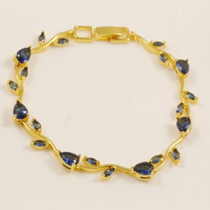 Bracelet en Zircon Coloré en Forme <span class=keywords><strong>de</strong></span> Tulipe et <span class=keywords><strong>de</strong></span> Feuille pour Femme, Incrusté <span class=keywords><strong>de</strong></span> Cuivre, Bijou <span class=keywords><strong>de</strong></span> Luxe Superposé, Bijou <span class=keywords><strong>de</strong></span> Corps Tendance, Vente en Gros - Product Image 2