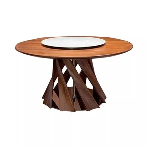 Ensemble de <span class=keywords><strong>table</strong></span> à manger en <span class=keywords><strong>planche</strong></span> de noyer noir d'Amérique du Nord-<span class=keywords><strong>Table</strong></span> à manger circulaire en <span class=keywords><strong>bois</strong></span> massif moderne et simple <span class=keywords><strong>pour</strong></span> la maison - Product Image 5