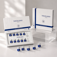 Boîte en carton rigide personnalisée de luxe, boîte d'emballage cosmétique à fermeture magnétique pour kit de flacons de sérum en poudre lyophilisée avec insert