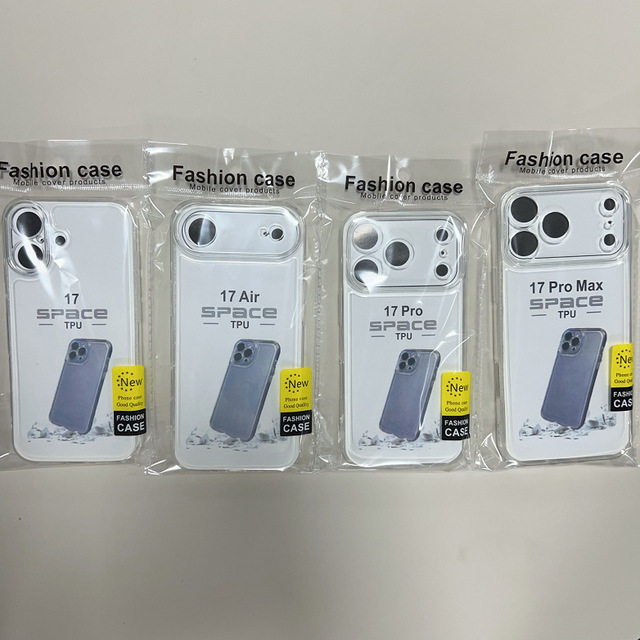 Hot Selling Street Fashion Transparent TPU Crystal Clear Anti-Shock Phone case for iPhone 17 Air 16 15 Pro Max
