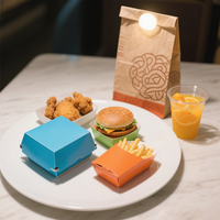 Cajas de Papel Corrugado Biodegradables y Ecológicas para Hamburguesas y Papas Fritas, Personalizadas al por Mayor