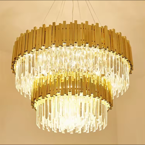 Lighting <b>Chandeliers</b> Villa Hotel Lobby Modern Luxury Led Round Gold Luxury K9 <b>Crystal</b> <b>Chandelier</b> - Product Image 6
