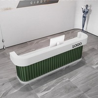 Comptoir de réception de luxe en MDF noir pour salon de beauté et hôtel moderne haut de gamme, respectueux de l'environnement