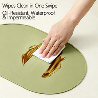 Set de table en silicone couleur unie, isolant thermique anti-brûlure, tapis de table occidental imperméable et résistant à l'huile pour la maison et les mariages