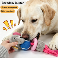 Jouets pour chiens en caoutchouc résistant aux morsures, en forme de ballon de tennis, avec corde en coton épaisse, girafe, éléphant