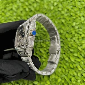 Reloj Mecánico de Acero Inoxidable de Alta Calidad, Estilo Hip Hop, Completamente Cubierto de Diamantes, para Hombre, con Diamantes Moissanite VVS - Product Image 3