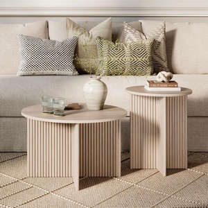 Hiện đại rãnh gỗ đồ nội thất phòng khách Vòng làm tổ Bàn cà phê thiết lập, tổ của bảng - Product Image 3